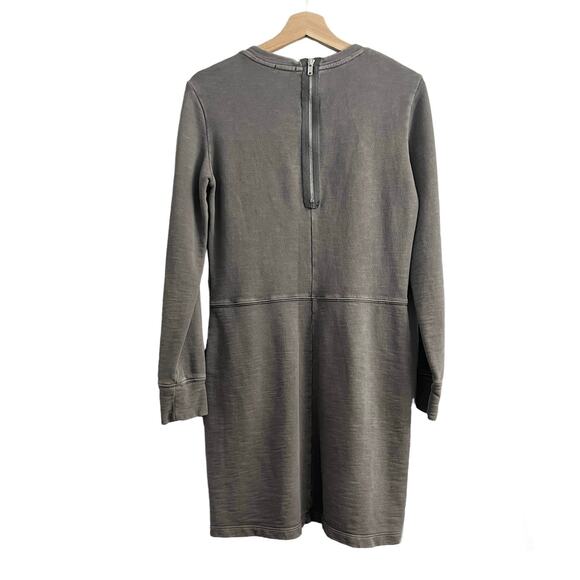 GAP MEDIUM Gray Sweater Dress Long Sleeve Lagenlook with Pockets Distressed Fade - Picture 2 of 11